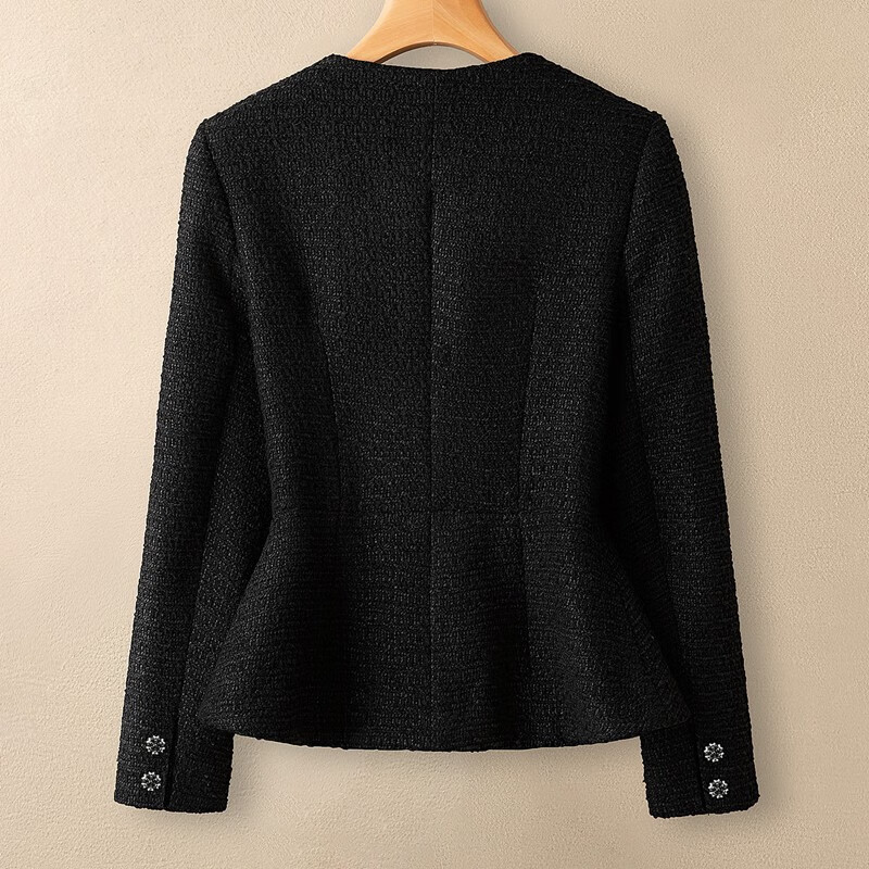 Sibaishe Xiaoxiang style long-sleeved jacket for women 2025 autumn new style retro V-neck slim button design top