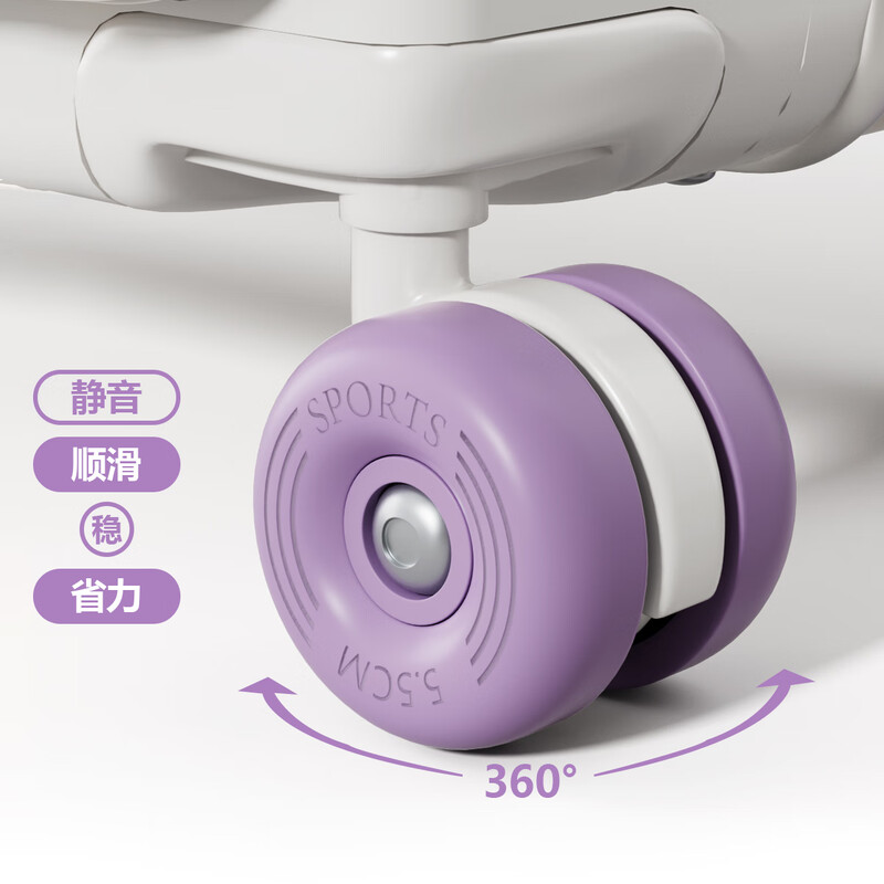 VCC aluminum frame suitcase trolley case with side opening cover for women, deep storage, large capacity, good looks, lightweight and durable suitcase, leather suitcase for men, white and orange, deep storage with side opening + leather handle, 24 inches, soft-sounding infused rubber wheels + dual USB charging interfaces