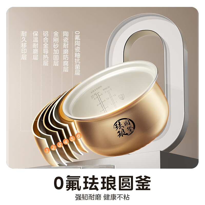 Midea low-fat electric pressure cooker high pressure 5 liters 0 coating 316L stainless steel rice cooker fully automatic intelligent reservation 60S quick volleyball bile kettle household rice cooker for 4-6 people MY-C5650F