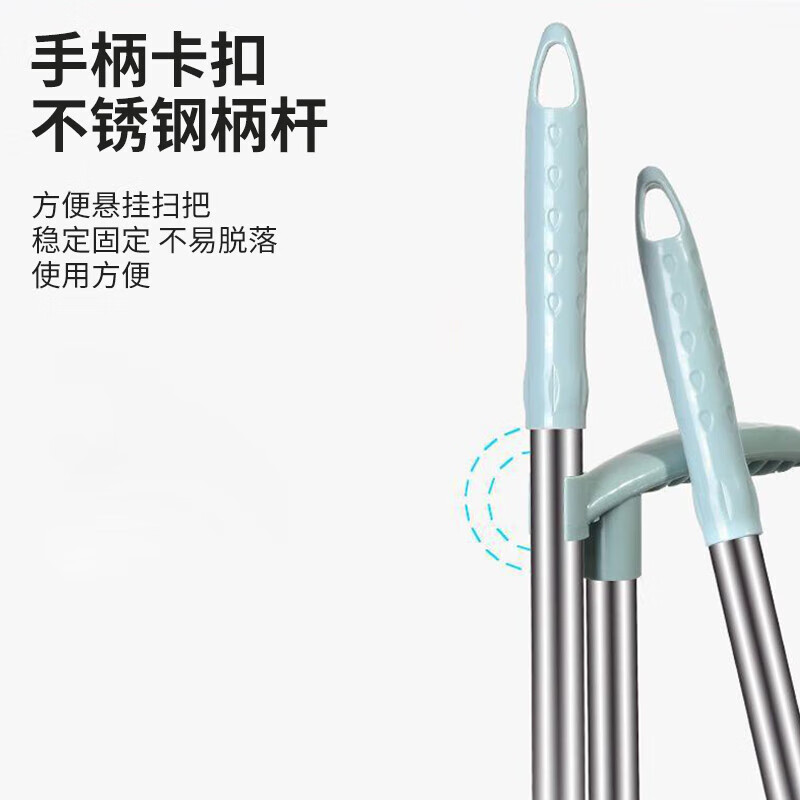 Kelibang Broom and Dustpan Set Factory Workshop Floor Cleaning Tools Outdoor Thickened and Durable Floor and Courtyard Sweeping Broom and Scraper Sky Blue Three-piece Set KB1135