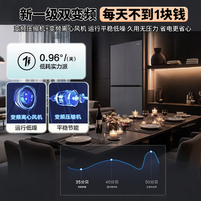 Haier dual-system refrigerator 25-year-old new product Tongshuai 575 dual-system dual-cycle cross-section four-door first-level energy-efficient air-cooled frost-free ALP ultra-clean large-capacity household refrigerator dual-system no odor+ALP ultra-clean system+three-speed temperature change