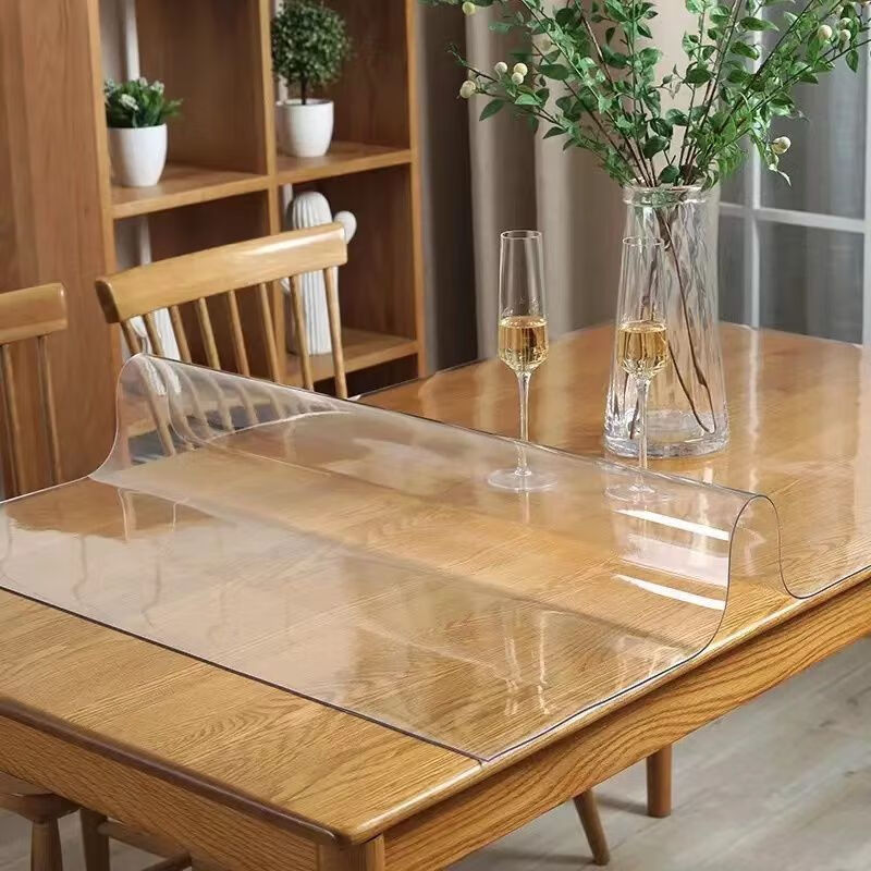 Ye Yu PVC transparent tablecloth dining table mat coffee table tablecloth waterproof, anti-scalding and oil-repellent soft glass crystal version rectangular EU standard Cosmos 4.0 80*135CM