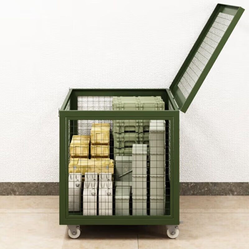 Yataihe Mobile Army Green Cage Multifunctional Rotational Box Storage Wheeled Material Pallet Turnover Box Pallet