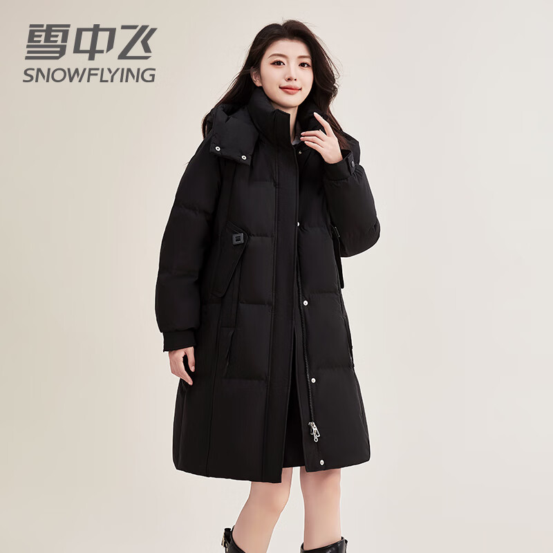 SNOWFLYING temperament mid-length down jacket for women 2025 winter new thickened sweet fashionable style warm loose jacket