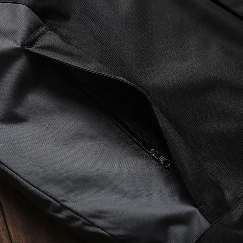 Pierre Cardin Jacket Men's Autumn and Winter Jacket Long Sleeve Velvet Thickened Windproof Outdoor Sportswear Black 2XL