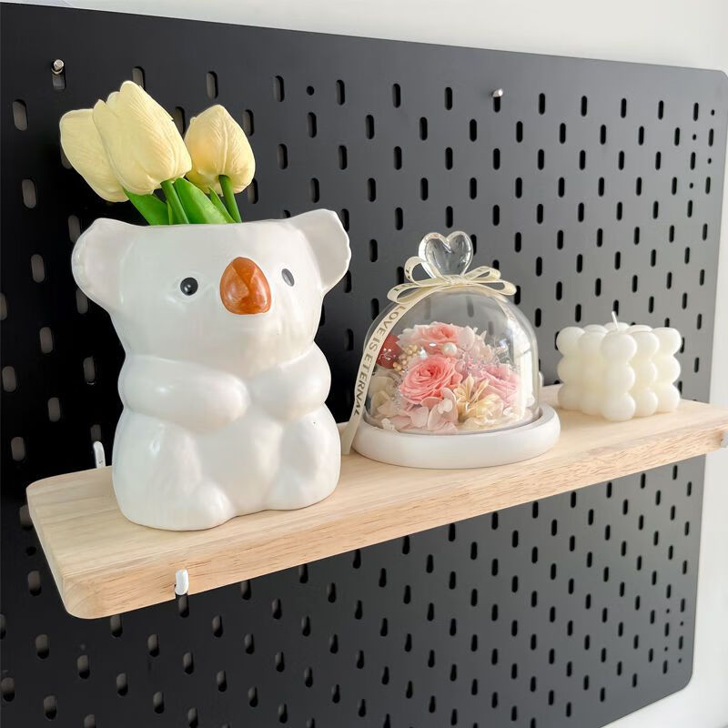 Chaosihui desktop storage hole board accessories table rack white universal IKEA hook rack kitchen punch-free hook A black