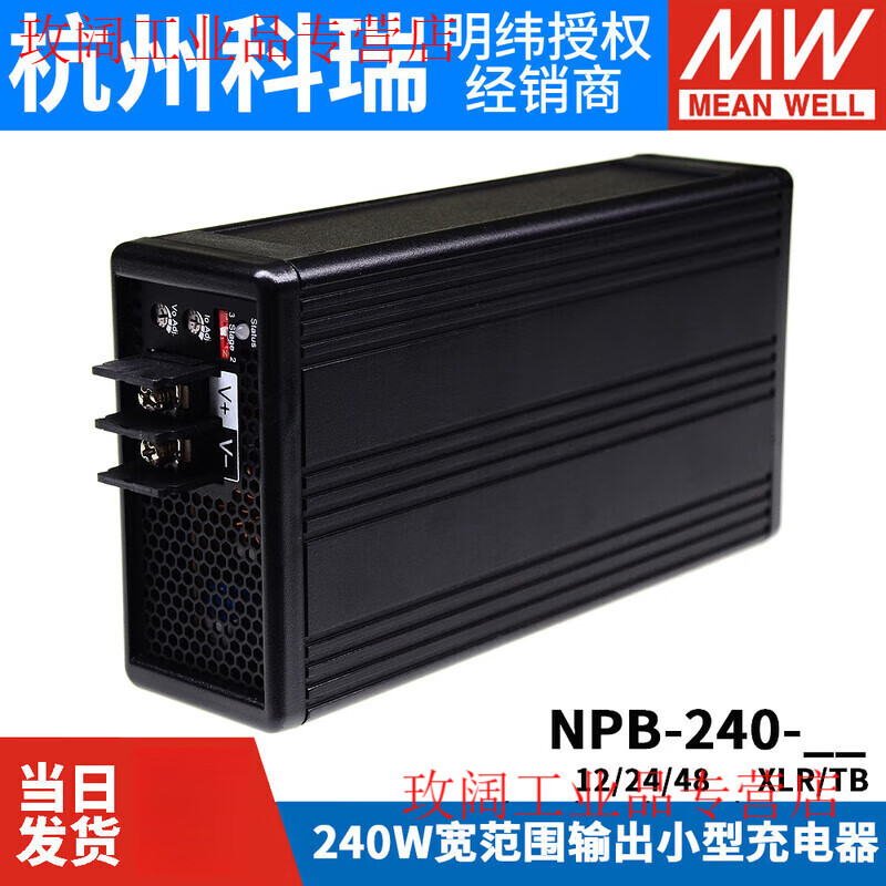 MEAN WELL Power NPB-240-12/24/48 TB/XLR 2/3-stage lead-acid/lithium battery charger 240W NPB-240-12TB12V charger does not include accessories