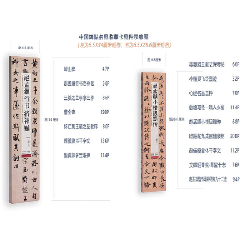 Copy card of famous Chinese stele inscriptions Cao Quan stele