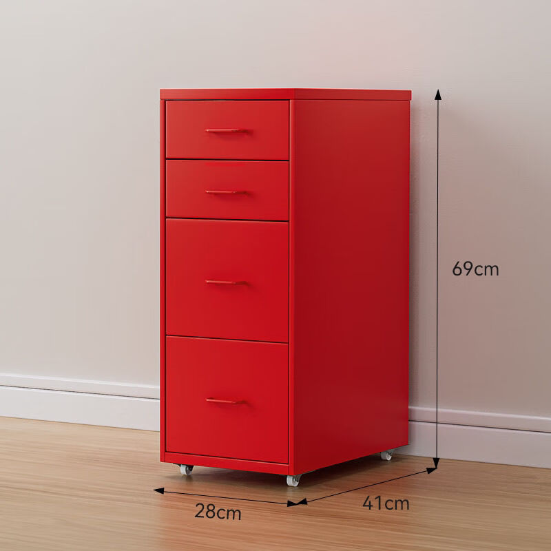 Bun Peng iron cabinet storage cabinet clearance Chinese style bedside study living room dopamine storage mobile steel drawer three thickened light pink