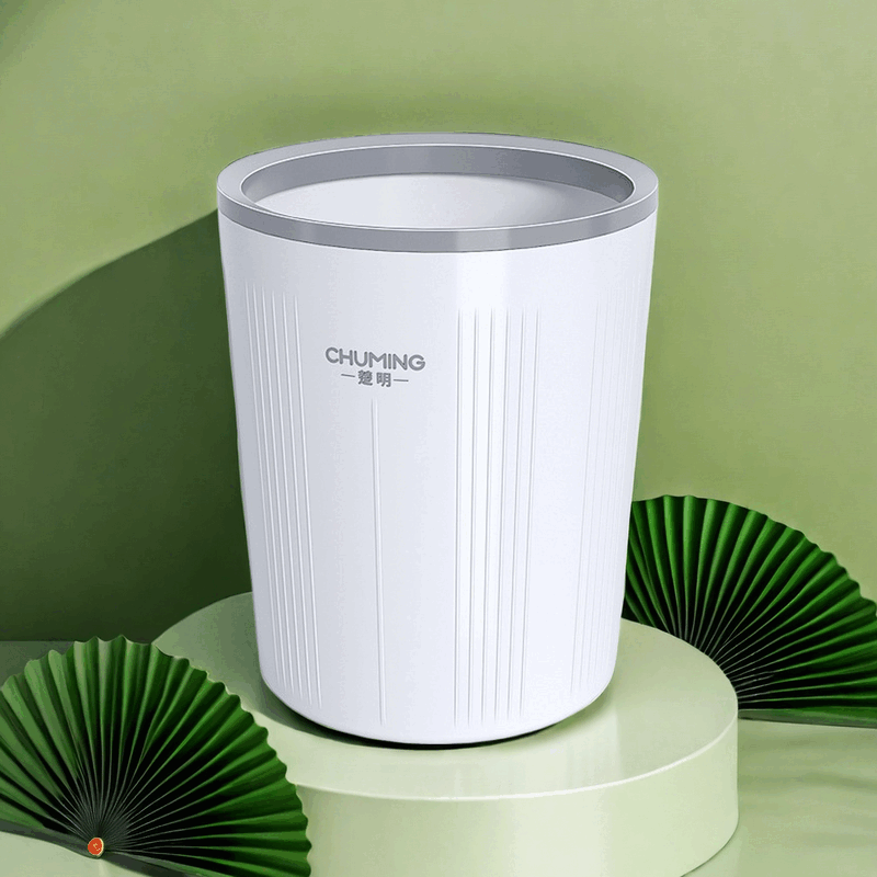 Large size trash can for home kitchen, thickened bathroom, large capacity, living room press ring, simple paper basket, bedroom light luxury, large gray 2 pack, buy one get one free, send 2 buckets + 2 press rings