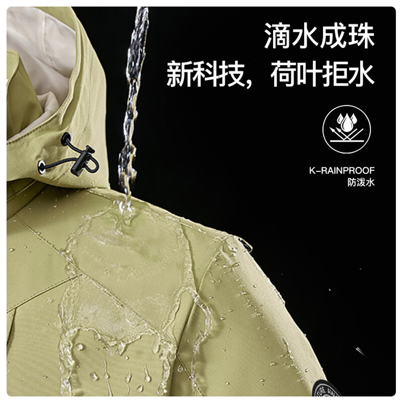 JEEP Jeep three-in-one jacket men's autumn and winter assault jacket men's outdoor warm mountaineering clothing two-piece set black XL