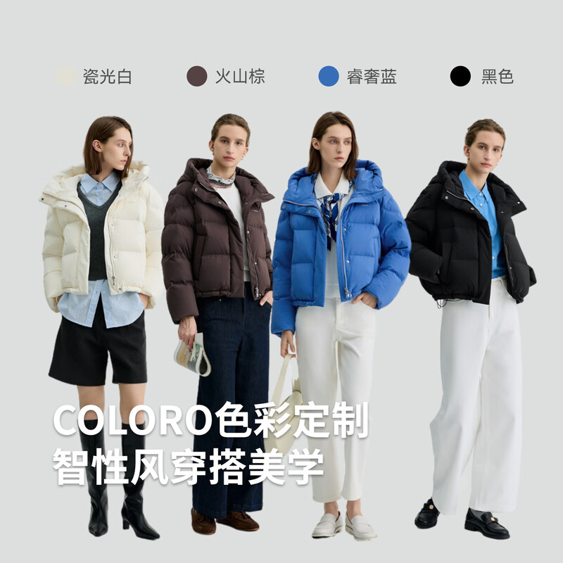 Bingjie BINJORA 25 winter short hooded down jacket for women 95 white duck down windproof puff down jacket J5400DI20D