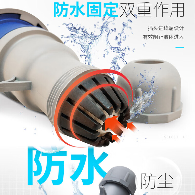 Industrial socket 63A high power connector three-phase exposed and concealed aviation plug IP67 63A 4-core plug