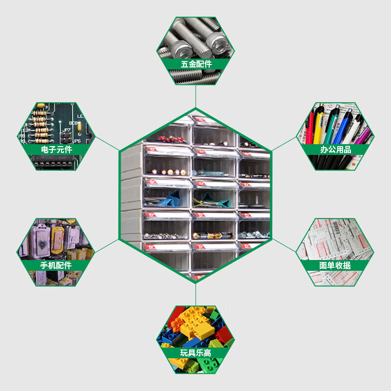 Parts box Drawer-type component box Parts storage box Screw component box Warehouse material box compartment F6# 1 blue transparent outer 240*130*78mm - Please note when placing orders for other colors