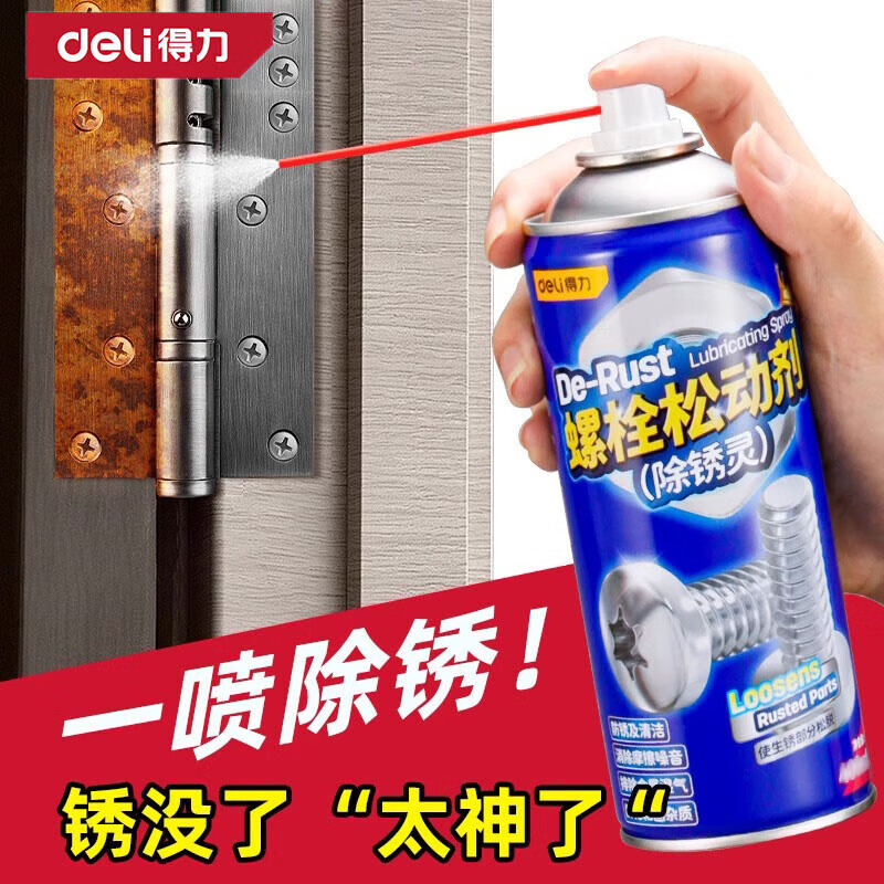 Deli DL-LS400X bolt loosening agent, door and window hinge metal rust inhibitor, hardware tool rust remover, multi-purpose quick cleaning agent 450ml