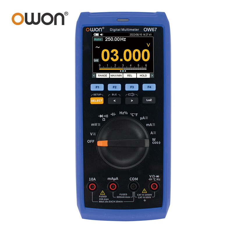 Owon Lilliput industrial grade multimeter OW67 four and a half digits 60000 count intelligent anti-burn true effective value magnetic attraction