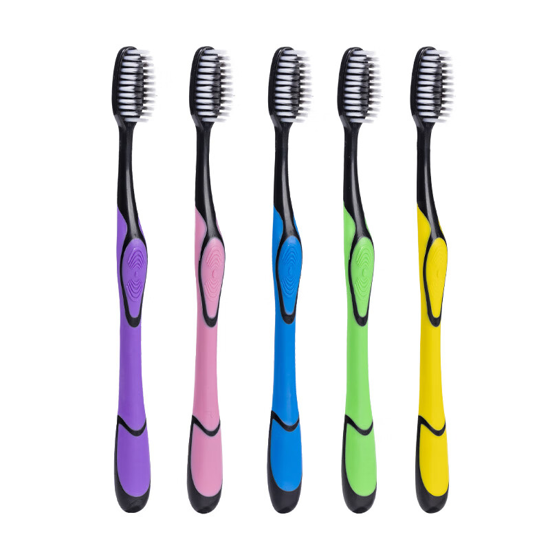 Jian brand adult round-head soft-bristled toothbrush with sharpened filaments to clean teeth and protect gums, 4 individually packaged