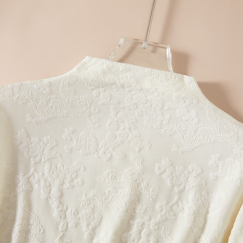 She pool jacquard half turtleneck inner bottoming shirt women's 2025 autumn new temperament solid color long-sleeved T-shirt