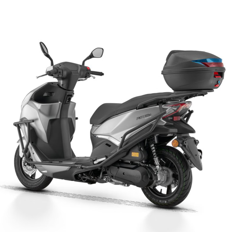 Qianjiang ACE150 fuel scooter commuter smart double disc brake ABS bumper + tail box matte silver gray 25 models