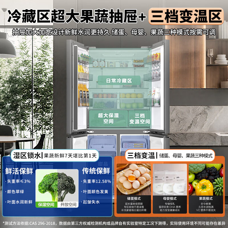 Haier dual-system refrigerator 25-year-old new product Tongshuai 575 dual-system dual-cycle cross-section four-door first-level energy-efficient air-cooled frost-free ALP ultra-clean large-capacity household refrigerator dual-system no odor+ALP ultra-clean system+three-speed temperature change