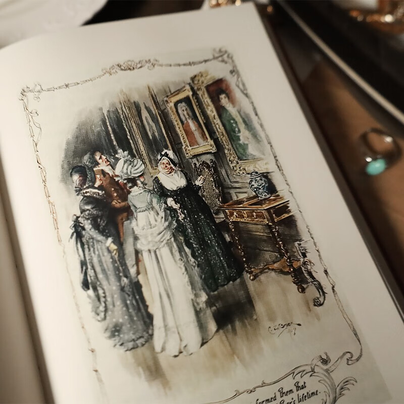 Pride and Prejudice Illustrated Collector's Edition 026 English by Jane Austen Translated by Wang Keyi 250th Anniversary of the Author's Birth Goatskin Three Crafts Cloth-covered Solander Bookcase Shanghai Translation Genuine Pride and Prejudice Genuine