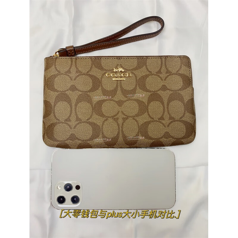 COACH Clutch Large Wrist Coin Handbag Mahjong Bag Wallet Women's Mobile Phone Card Holder Chain Carriage Black Brown New CZ277 IMXAQ