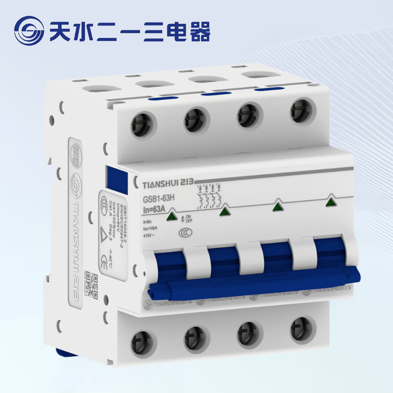 Tianshui 213 GSB1-63 small AC circuit breaker 1P micro air switch 2P household 3P main valve 4P GSB1-63L D type 1P 6A