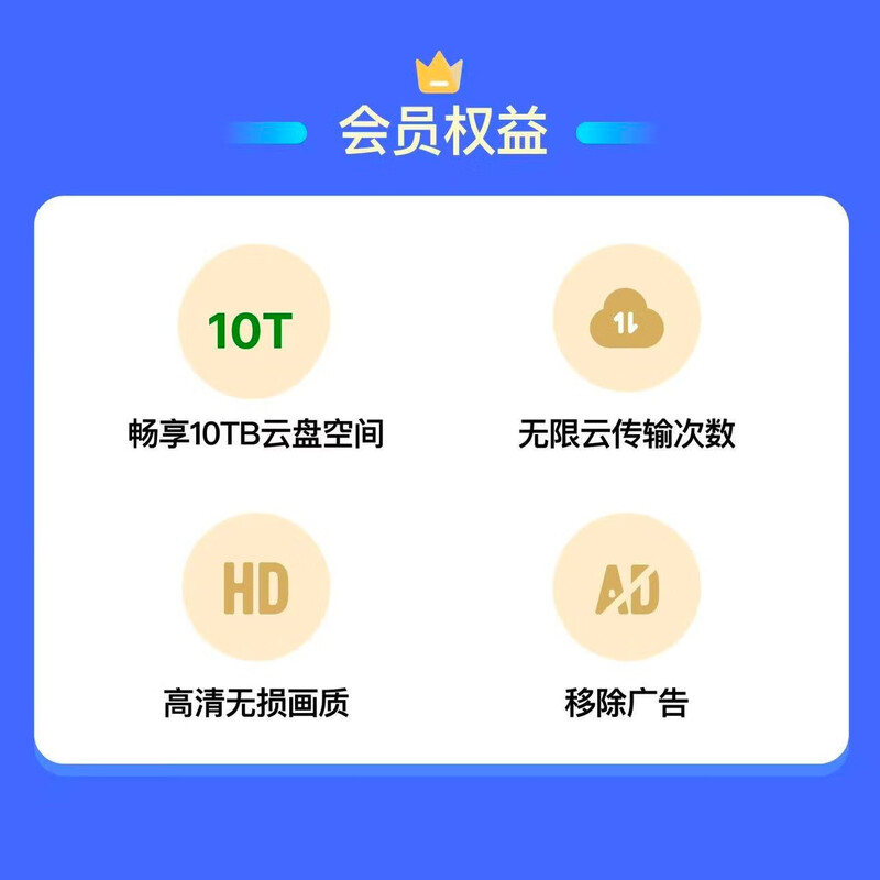 Pikpak global membership one-year redemption code, network disk space 10T, global membership official annual card.