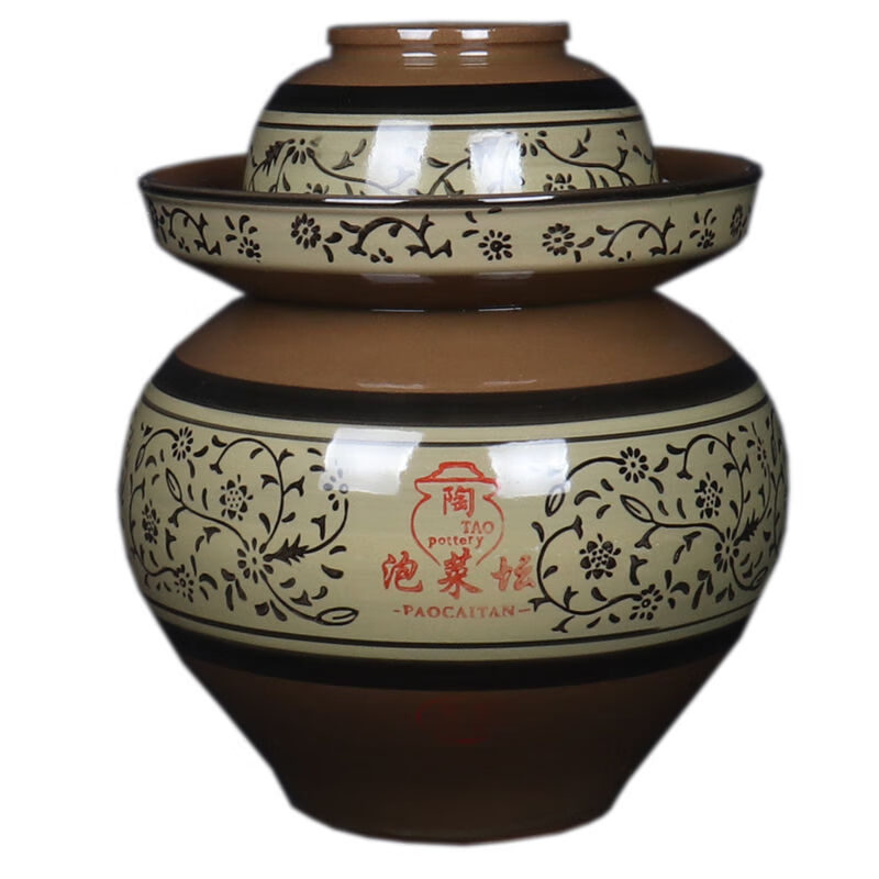 Ye Yu Sichuan home-made pickled vegetable jar earthenware old-fashioned ceramic jar with lid extra large thickened pickled vegetable jar old jar with water capacity of 5 catties with inner lid
