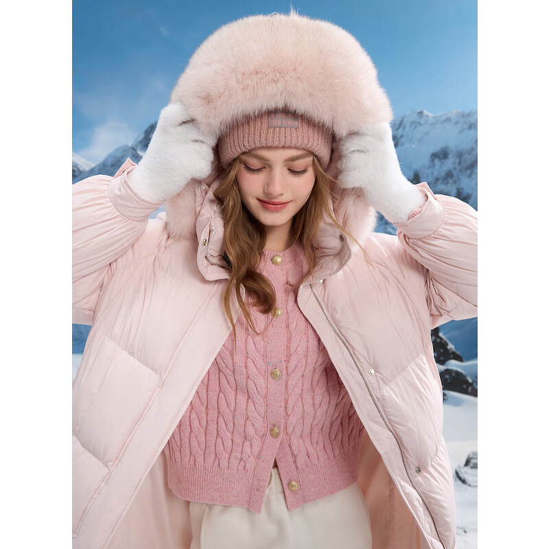 Sancai 2025 Winter New Stand Collar Down Jacket Fox Fur Collar Long White Goose Down Jacket Quilt Clothes Casual Women