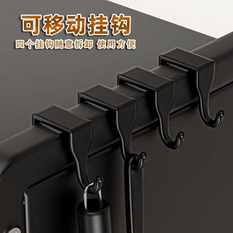 Kitchen cupboard bowl rack drain rack tableware countertop large capacity household multi-functional small storage dish storage rack cupboard three layers black + full set of accessories