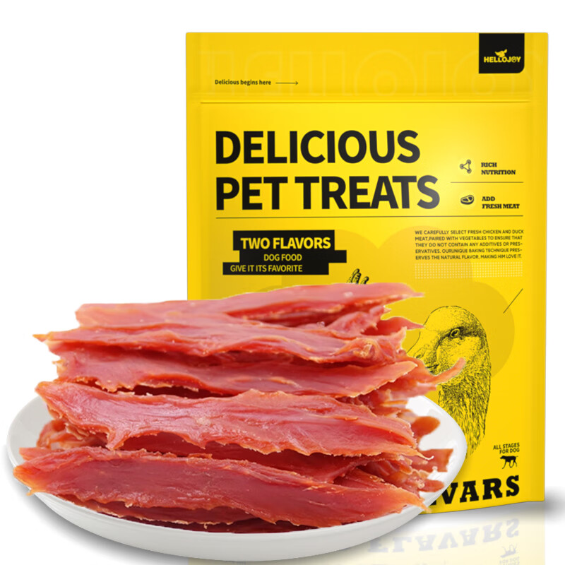 HELLOJOY Dog Snacks Duck Dried Teddy Golden Retriever Puppies Molar Calcium Training Reward Classic Duck Breast 360g