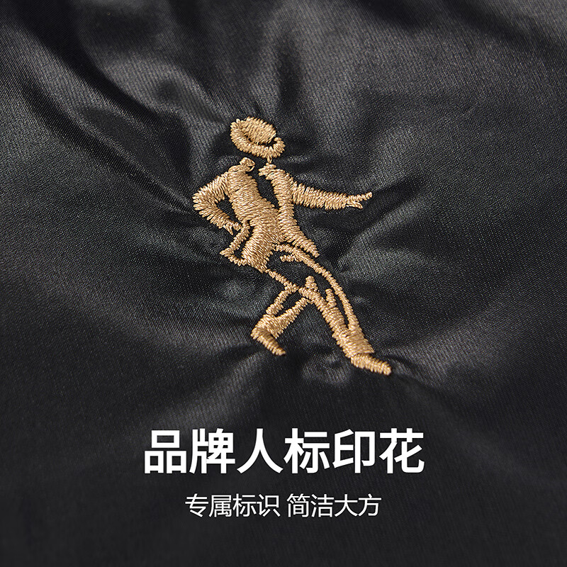 Dances with Wolves Goose Down Black Gold Down Jacket Men Winter Warm Thickened Warm Hooded Coldproof Jacket Men Black XL