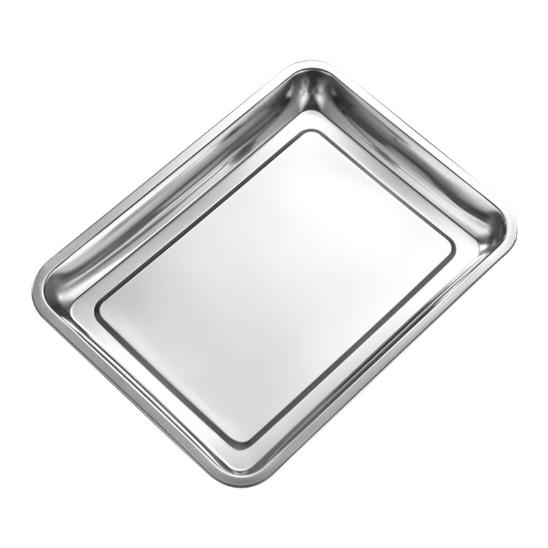 Vnash 304 stainless steel plate square plate deepened rectangular tray steamed rice plate grilled fish plate barbecue plate cold dish plate
