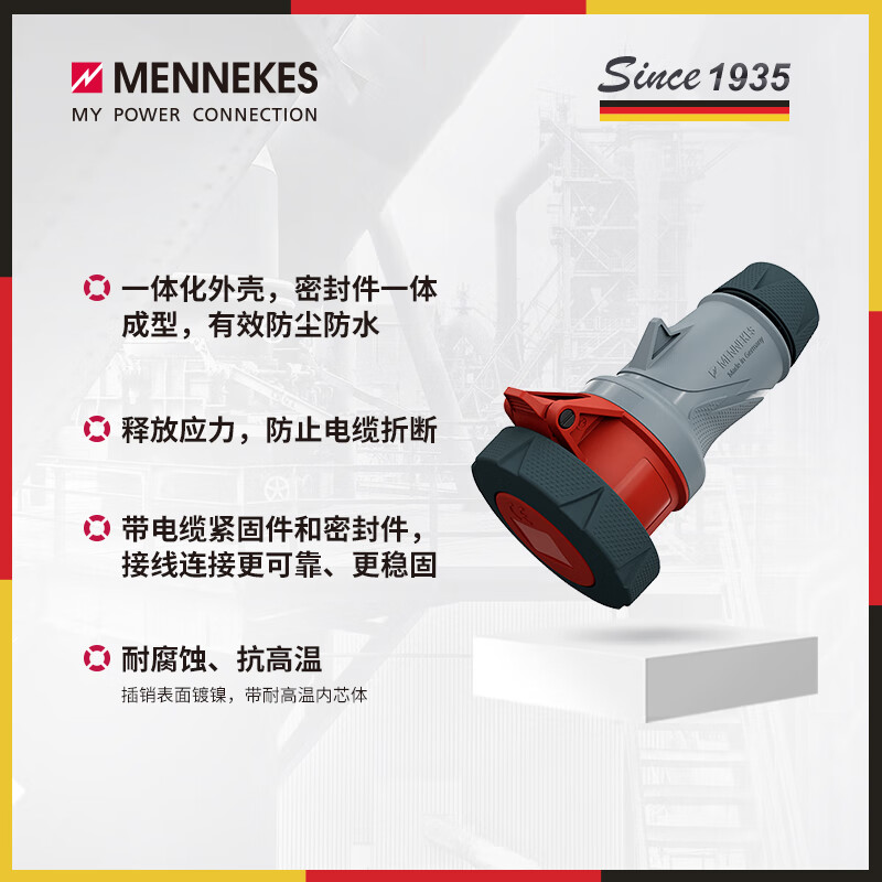 MENNEKES 14620 MENNEKES16A 230V 3P IP67 industrial connector waterproof aviation docking replacement 540 16A+5P+380v-14624
