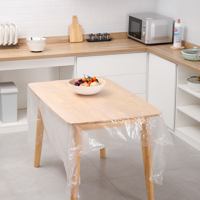 Meiya disposable tablecloth round table plastic waterproof and oil-proof thickened tablecloth round rectangular household color random 180*180CM*8 sheets