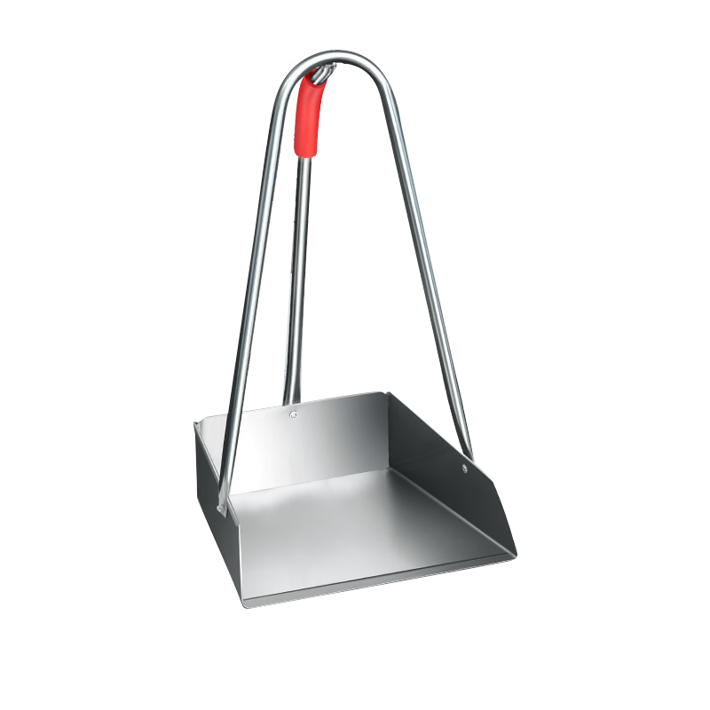 Kelibang iron dustpan, dust bucket, iron stamp, thickened garbage shovel, high-handle property dustpan, sanitation iron stamp, outdoor shovel, round tube, 1 pack KB3258