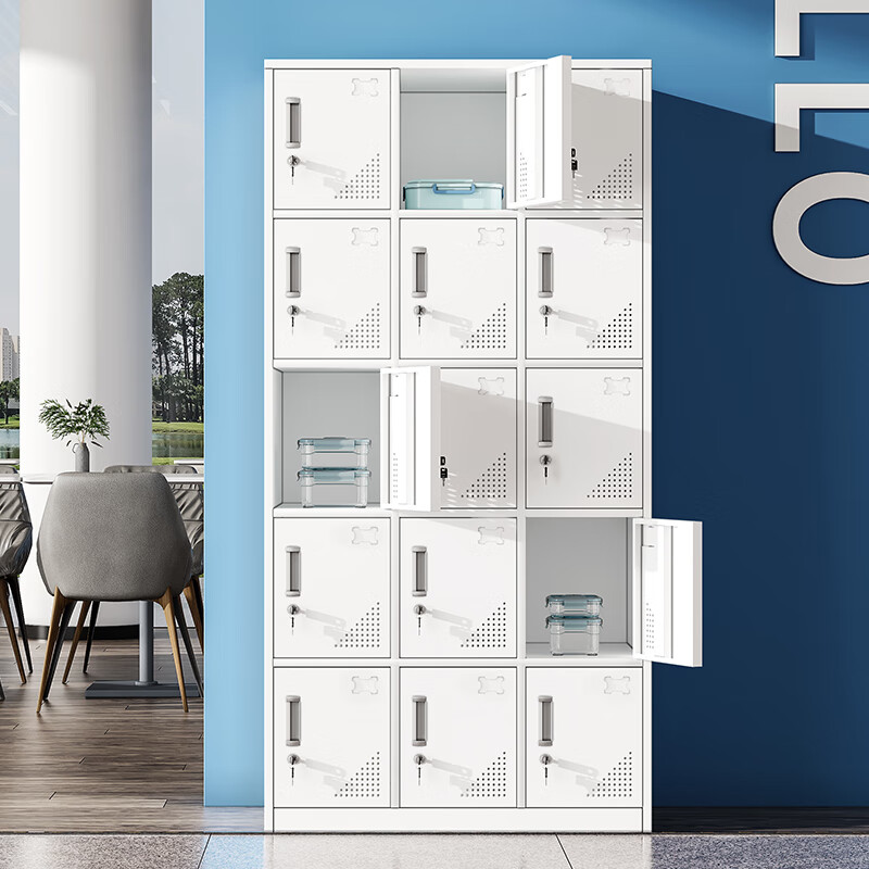 Zhongwei locker iron cabinet employee locker shoe cabinet cupboard storage bag multi-door metal cabinet fifteen-door cabinet