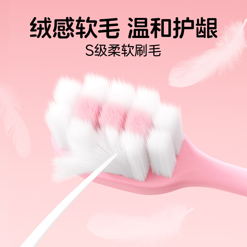 Dinosaur Doctor (PROTEFIX) adult anti-allergic soft-bristle toothbrush, non-fried hair, cat claws, anti-slip handle, deep cleaning interdental brush, family set of 6