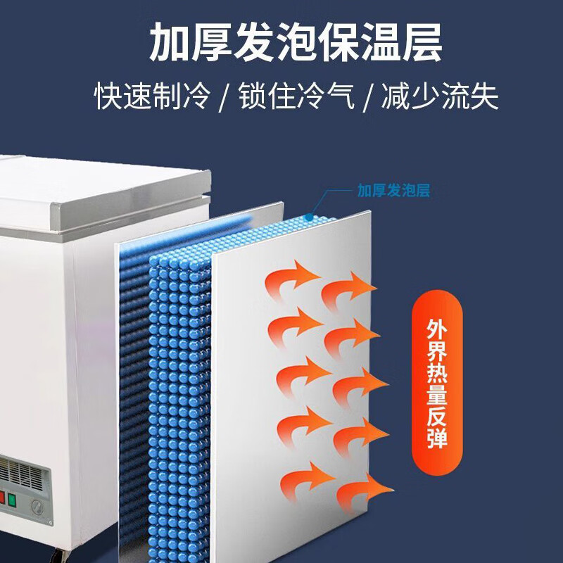 AUX 498L Freezer Commercial Large Capacity -18 Single Temperature Conversion Cabinet Horizontal Single Temperature Full Refrigerated Fresh Refrigerator Large Freezer Commercial Full Freezer BD/BC-498A1288D