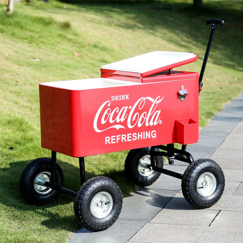 OTHER Coca-Cola hand-pulled trolley insulated truck refrigerated truck ice bucket insulated box outdoor camping refrigerated food storage Coca-Cola hand-pulled trolley insulated truck refrigerated