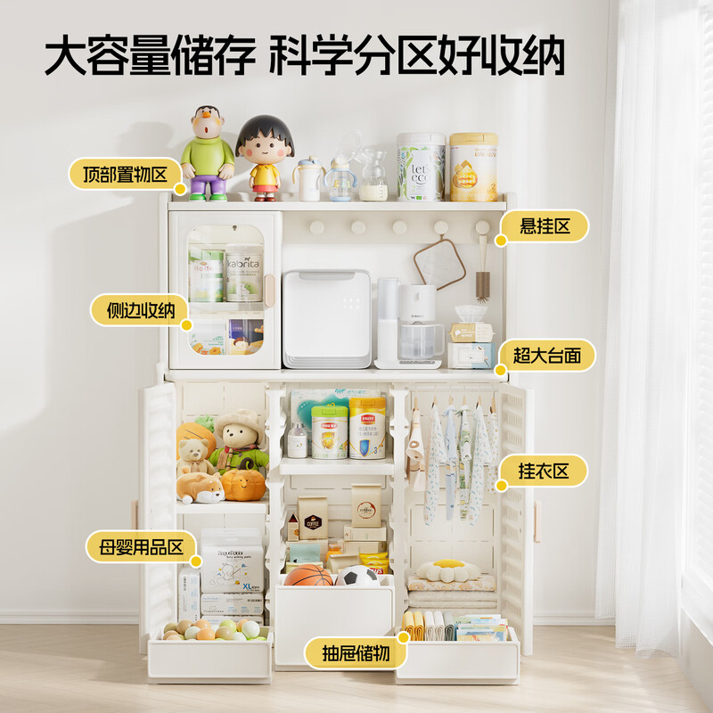 Youchenle baby feeding table children's wardrobe baby special wardrobe storage cabinet simple children's toy storage rack storage cabinet