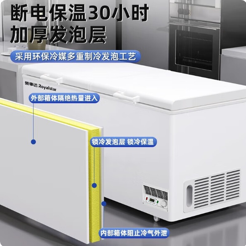 Royalstar Freezer Commercial Large Capacity Full Freezer Horizontal Household Refrigerator Freezer Dual-purpose Freezer Dual Temperature Commercial Large Freezer Freezer Display Cabinet Refrigerator 528 1.5 Meter Single Temperature - Mechanical Temperature Control - 6D Copper Tube Level 1 Energy Efficiency