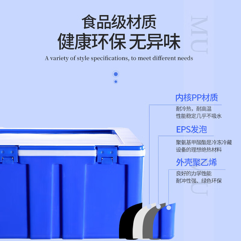 60L Insulated Refrigerator Commercial Food Steamed Buns Rice Takeaway Food Delivery Large Stall Vehicle Mounted Plastic Ice Pack 60L Thickened Clip Style Blue