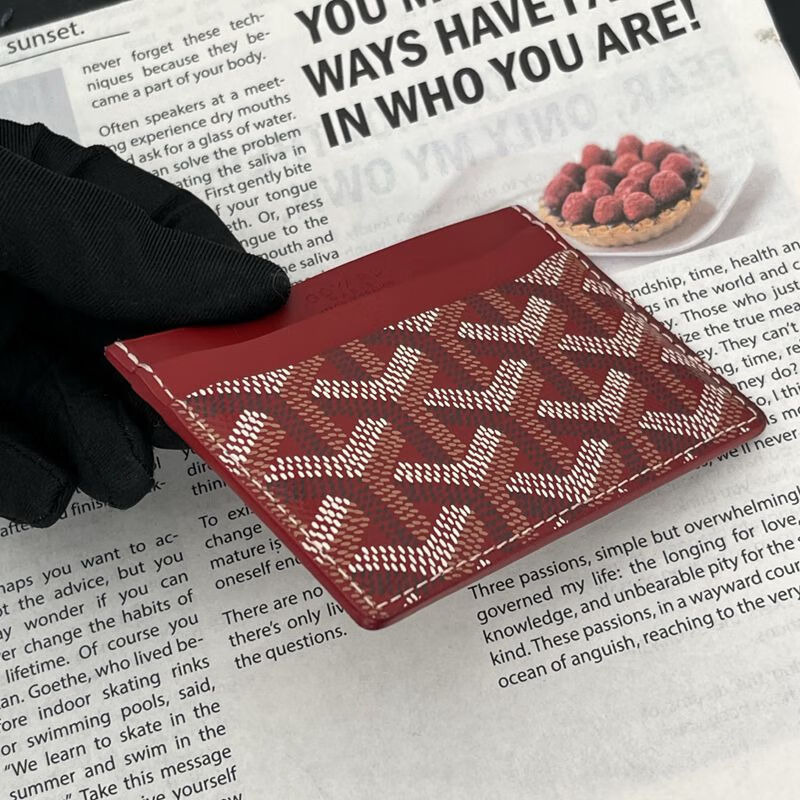 Second-hand 99 new Goya (GOYARD) card holder card holder 10.5 7.5 0.5cm red