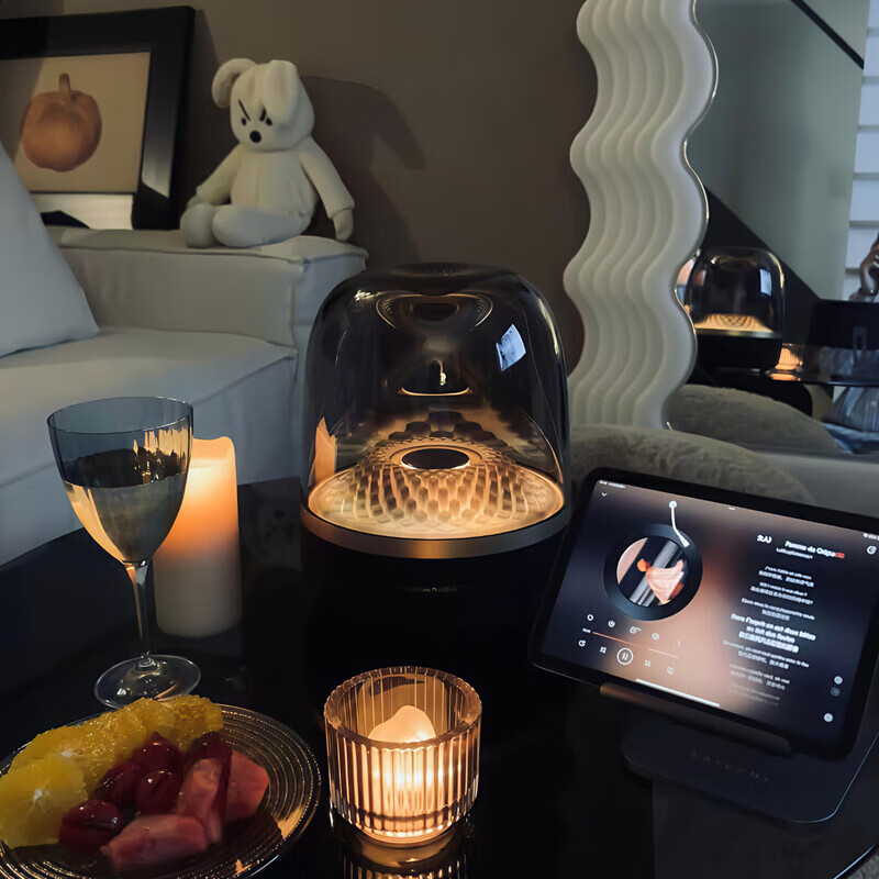 Xinshijia Music Colored Glass Bluetooth Speaker Home Audio Home Theater Audio Goddess Day Gift Aura Studio4 Black Gold Collector's Edition