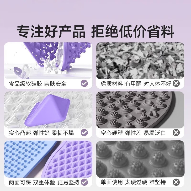 Sino-European Super Jogging Acupressure Plate Soft Silicone Foot Massage Pad Foot Step Magnet Meridian Toe Pressure Plate Purple Oval Runway_Soft Silicone_Double Sided Step