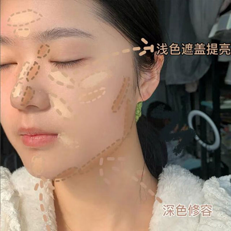 Juvia three-color concealer concealer palette covers facial spots, acne marks, dark circles, dry skin, oily skin, free 270 concealer brushes, 3 boxes