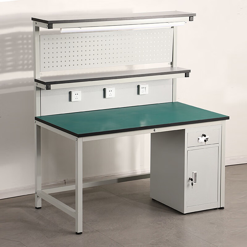 Kegang anti-static workbench workshop with lights and sockets operation table maintenance table school drawer cabinet office desk multi-function computer table can be customized floor-standing cabinet with hanging plate 1000*600*1600