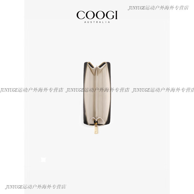 COOGI/women's bag light luxury brand genuine leather clutch bag high-end wallet authentic black